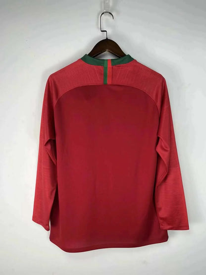 2018 Retro Long Sleeve Portugal Home Football Shirt 1:1 Thai Quality