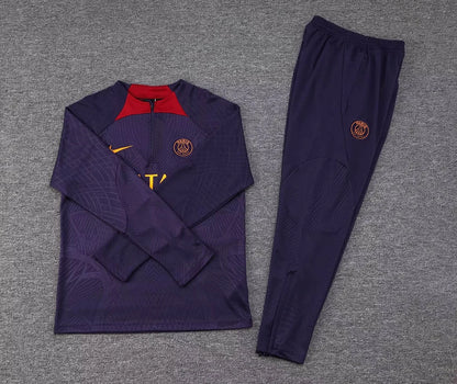 2023/2024 Psg Paris Saint-Germain Half-Pull Training Suit Purple Set