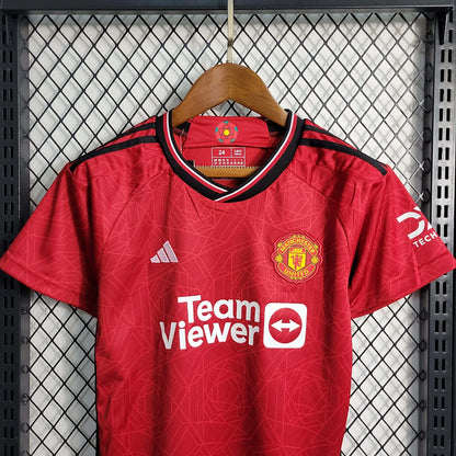 2023/2024 Manchester United Home Football Shirt 1:1 Thai Quality Kids Size