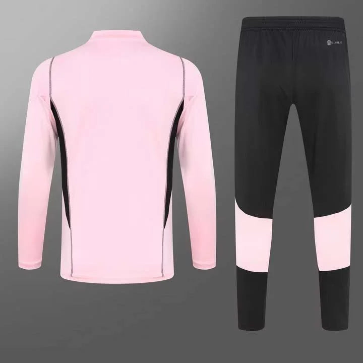 2023 Inter Miami Half-Pull Training Suit Pink Football Shirt 1:1 Thai Quality Set