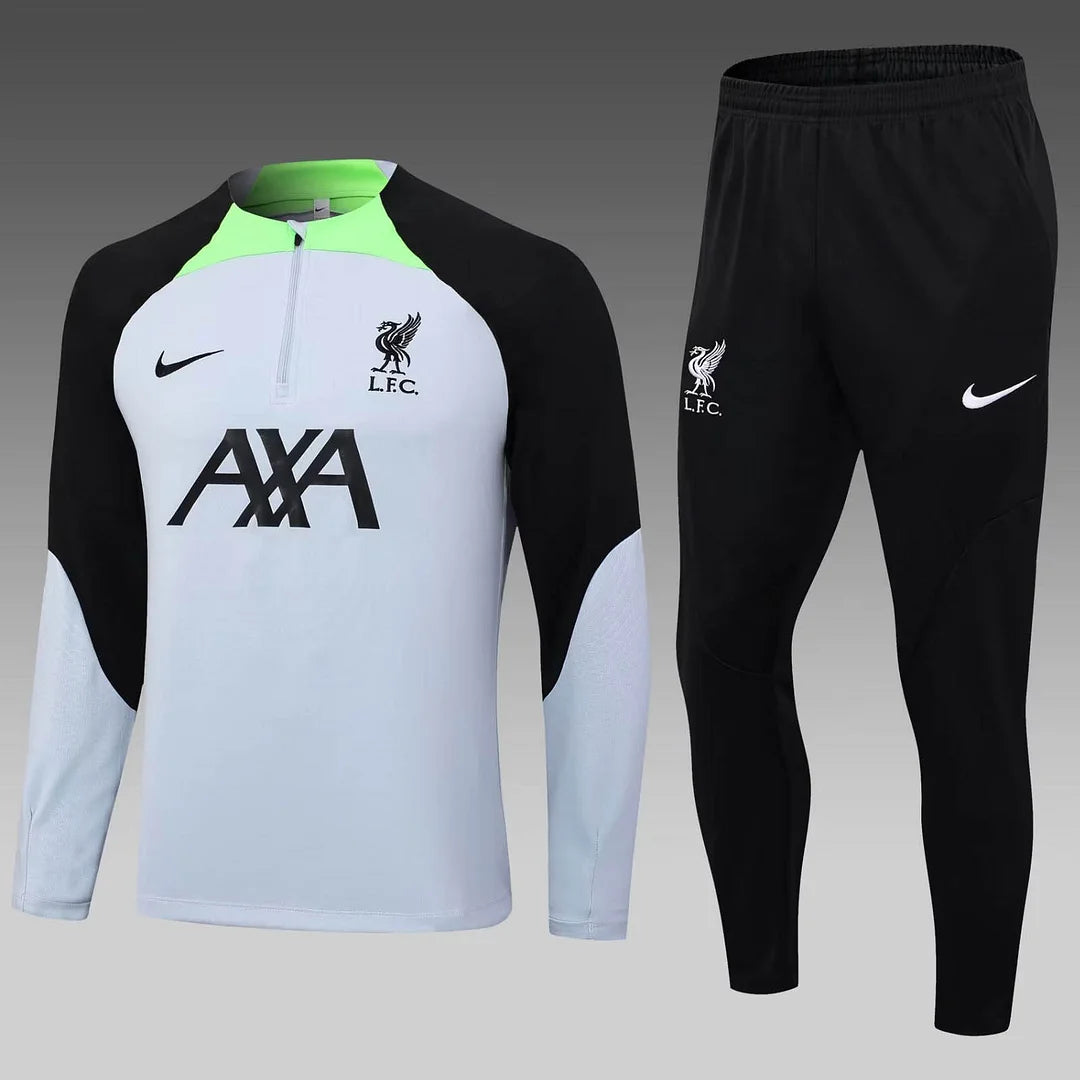 2023/2024 Liverpool Half-Pull Training Suit Grey Jersey 1:1 Thai Quality Set