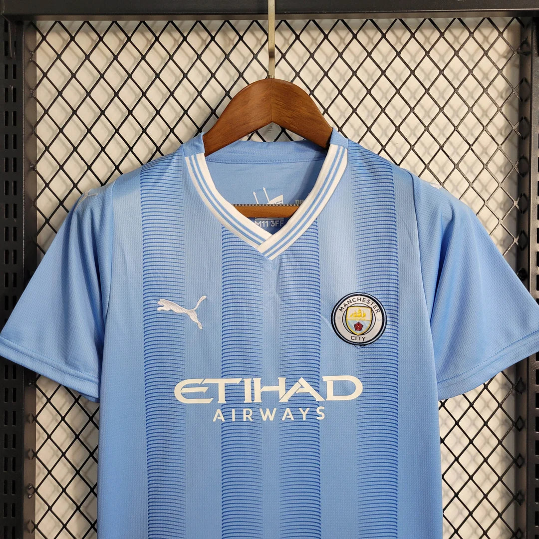 2023/2024 Manchester City Home Football Shirt 1:1 Thai Quality Kids Size